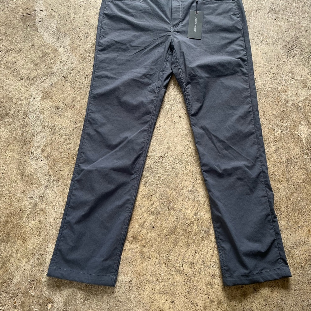 Men's Straight Chinos in Charcoal by Unknown Brand WESTERN RISE